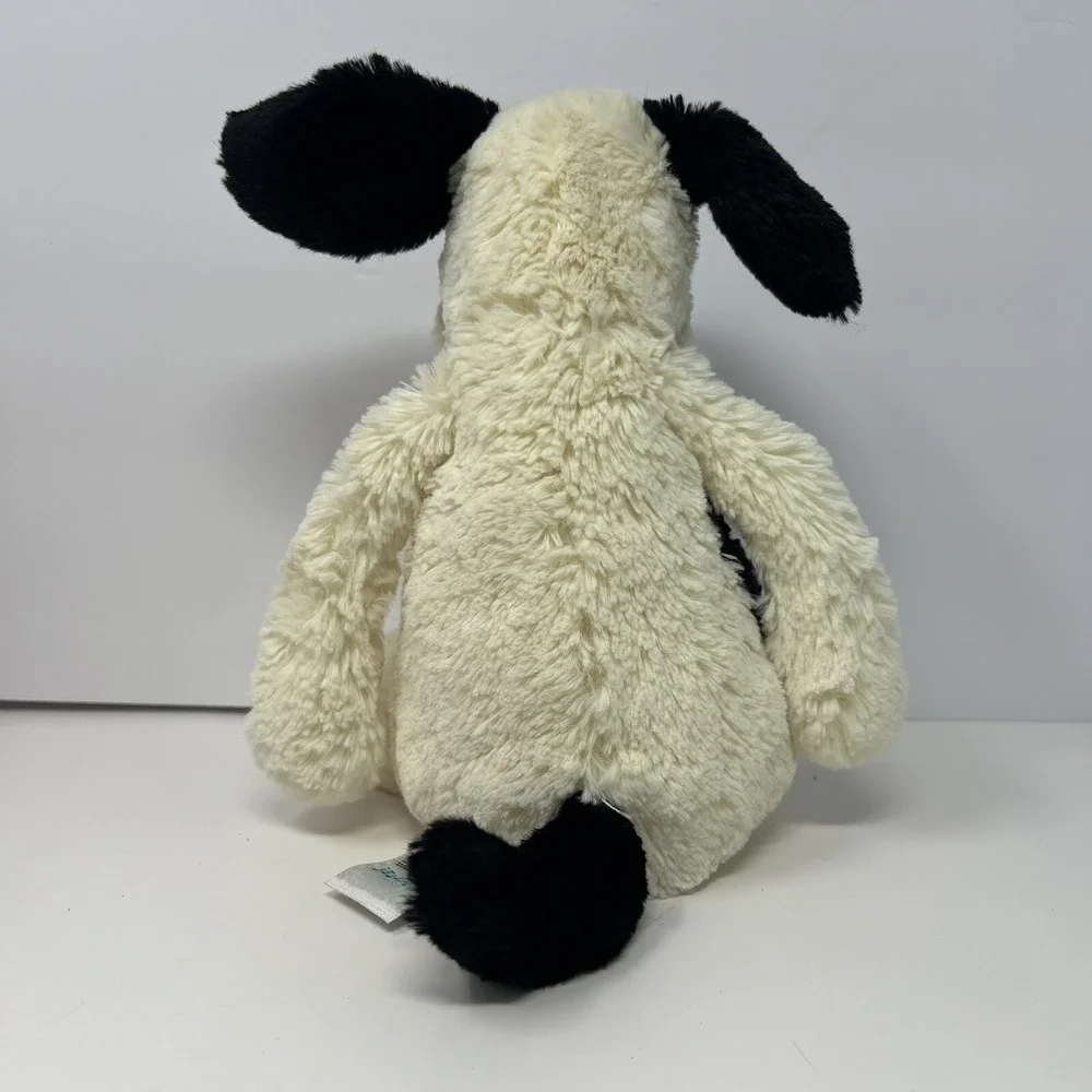 Jellycat Bashful Dog Puppy Plush Black white Stuffed Animal 9